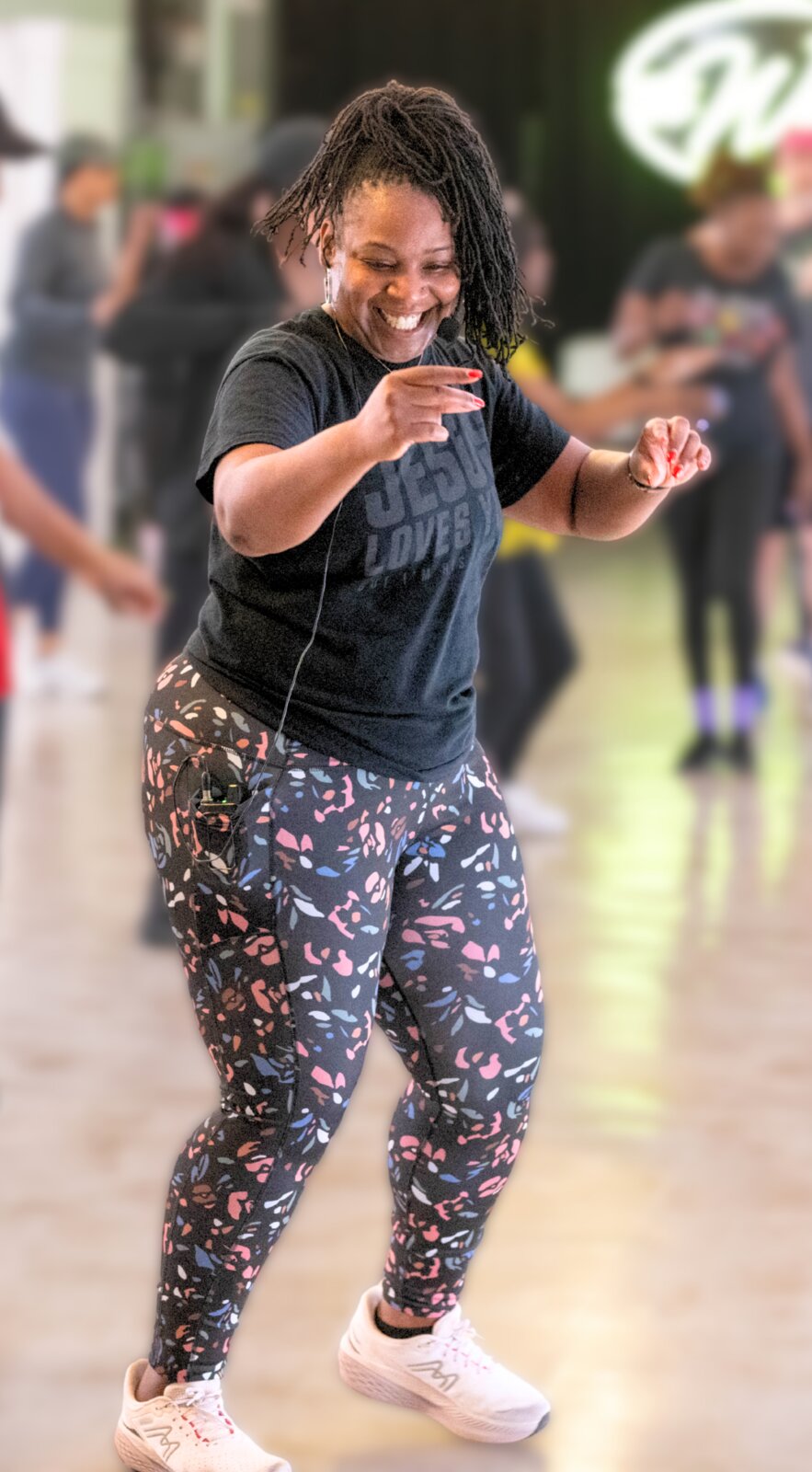 Coach Sheretta, line dancing instructor at The Well